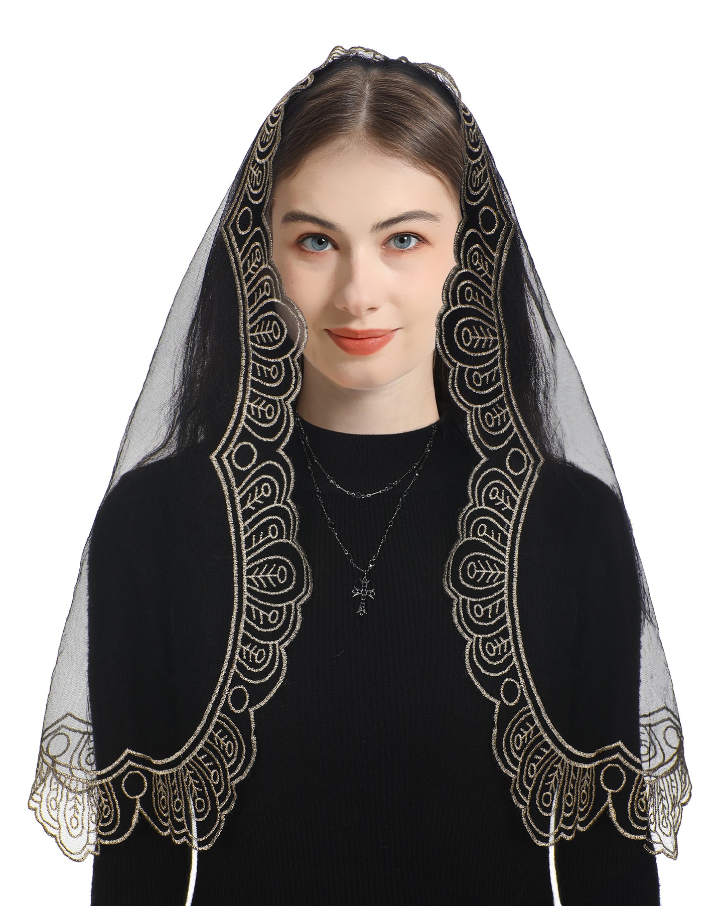 Bozidol Madonna of the Cross Lady's Veil - Catholic Church Wedding Cross Virgin Lady Veil