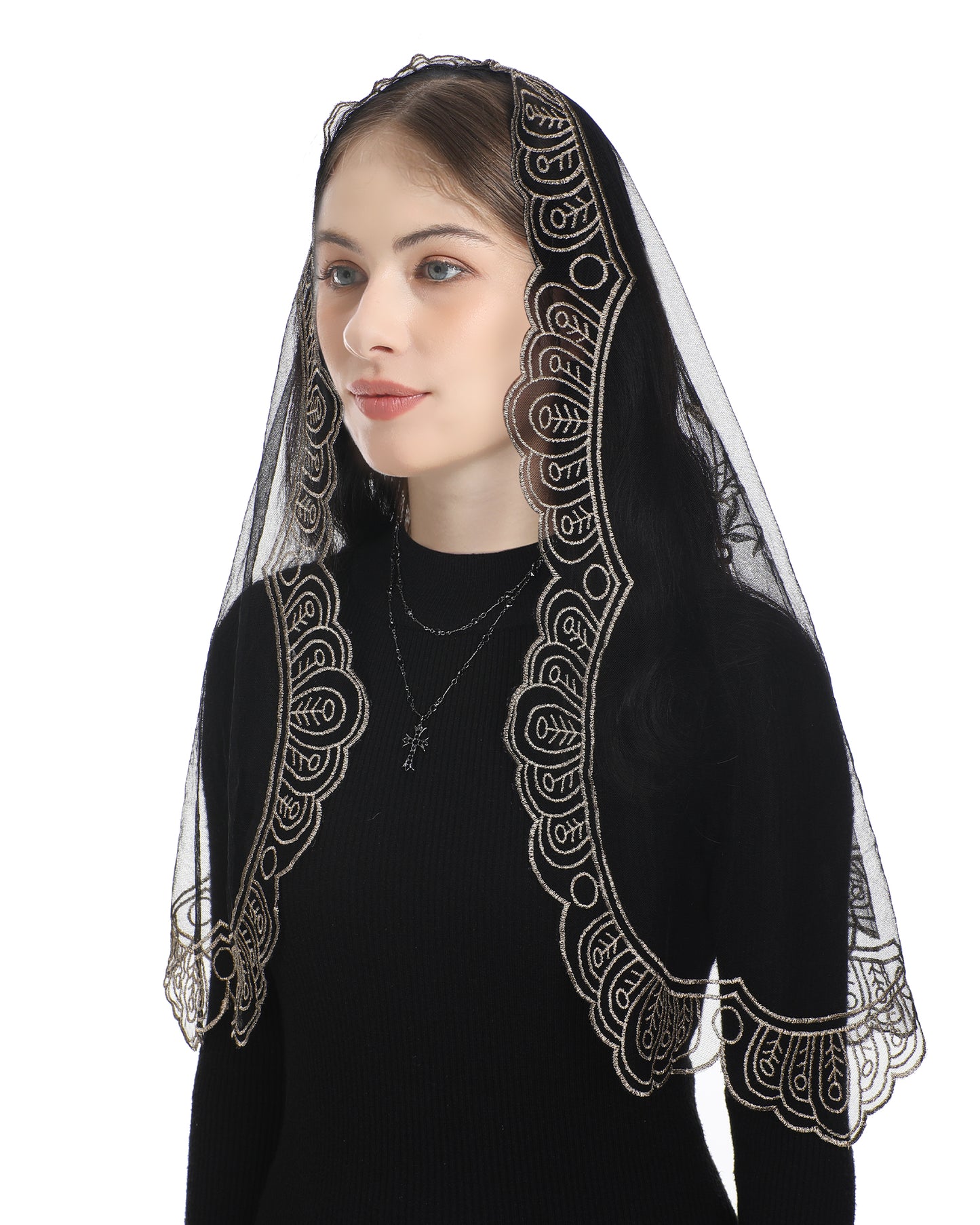 Bozidol Madonna of the Cross Lady's Veil - Catholic Church Wedding Cross Virgin Lady Veil