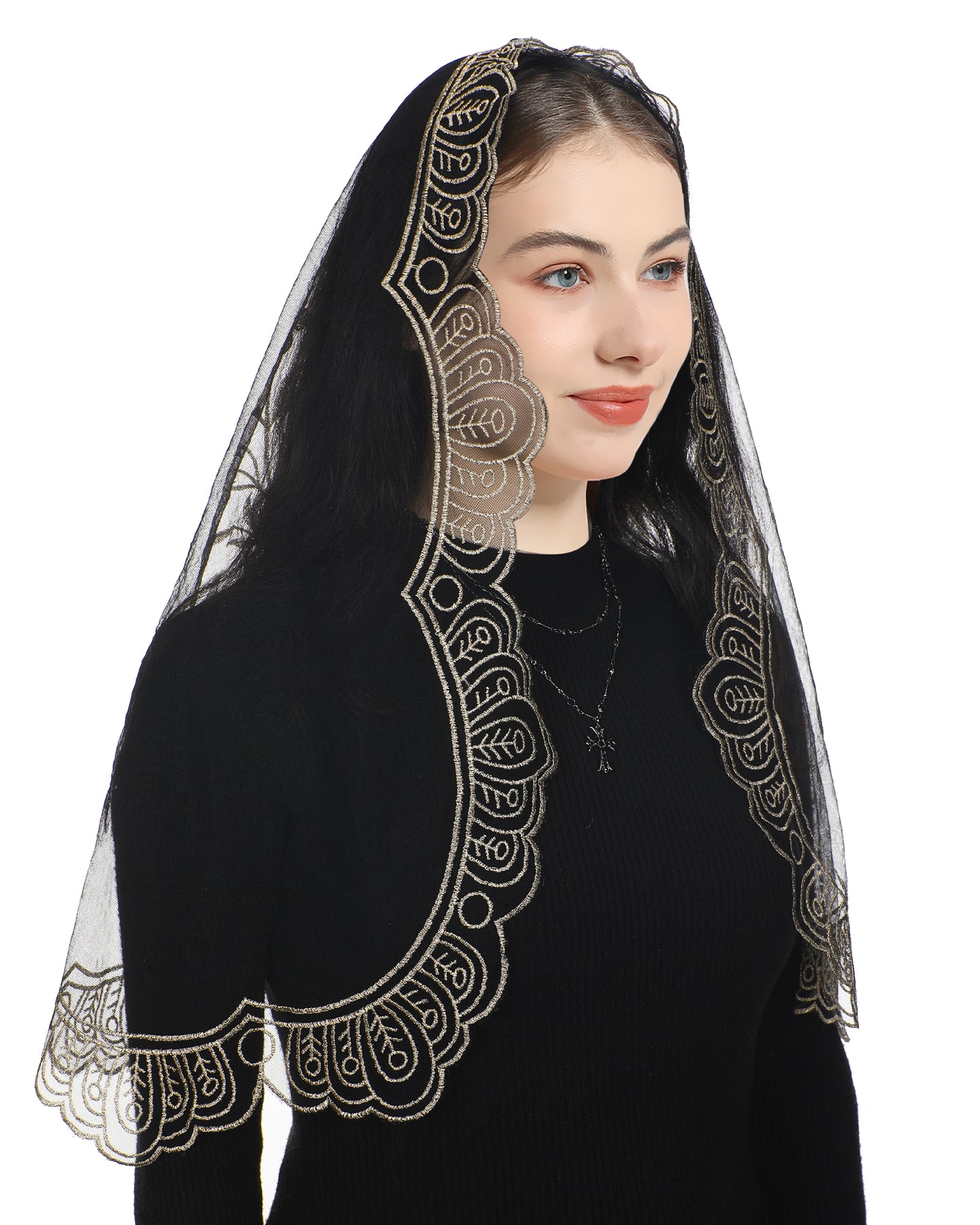 Bozidol Madonna of the Cross Lady's Veil - Catholic Church Wedding Cross Virgin Lady Veil
