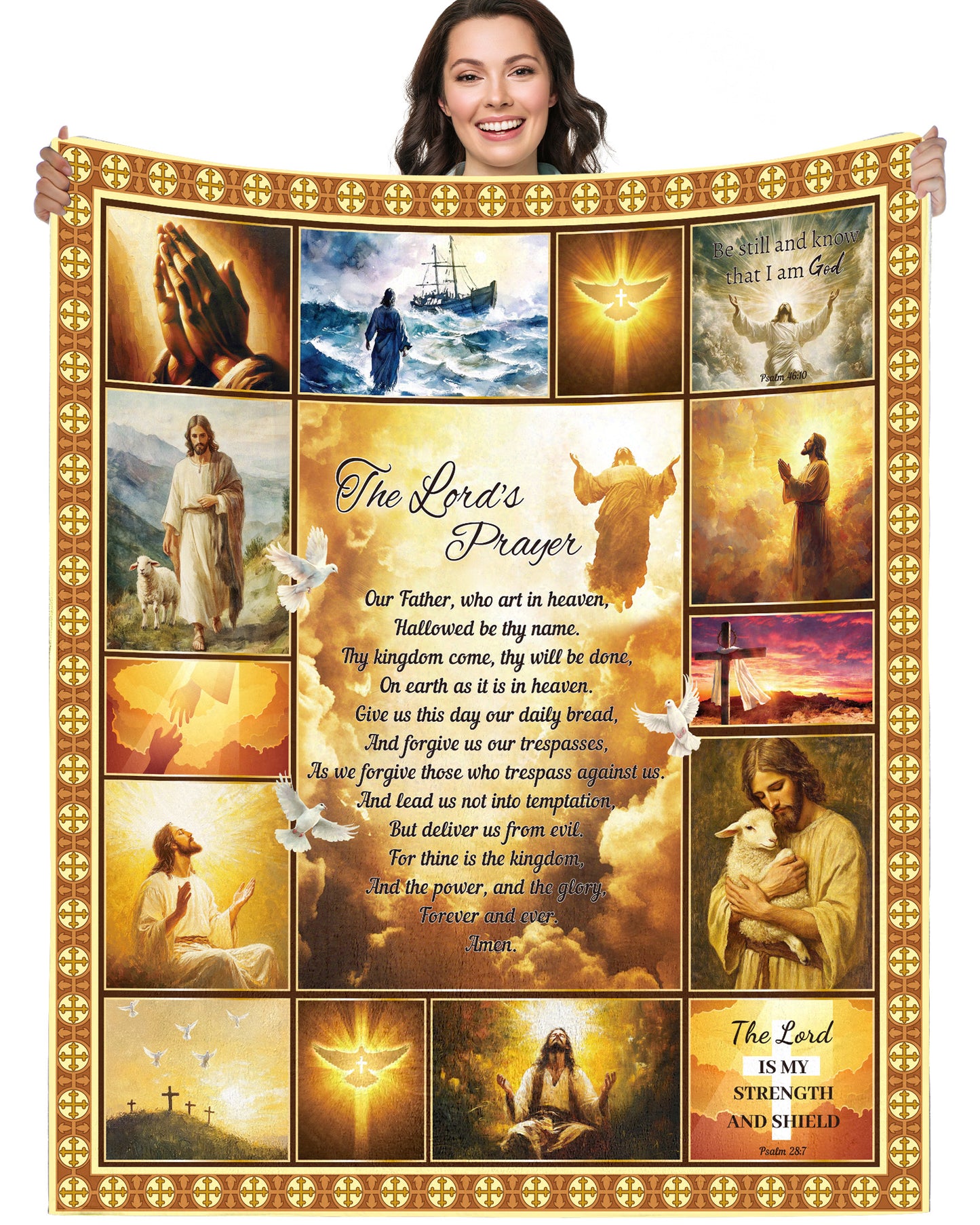 Bozidol Virgin Mary Blanket with Rose, 50"X60" Virgen de Guadalupe Blanket, Inspirational Religious Gifts for Women Men Christian Catholic Faith Prayer Soft Cozy Flannel Throw Blankets for Bed Couch