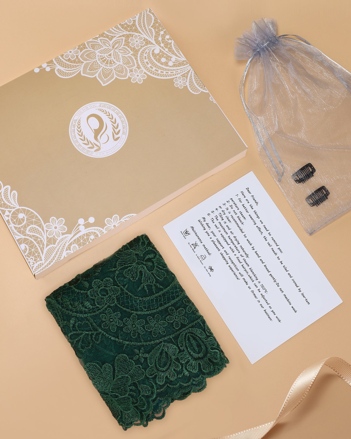 Bozidol Triangle Catholic Church Mantilla Veils for Religious Christian Floral Lace Scarf Shawl Veil with Hairclips