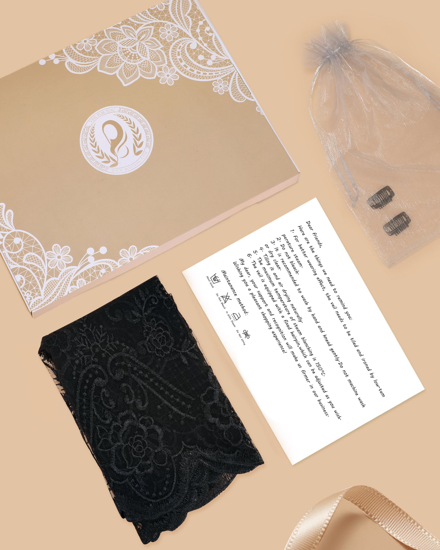 BOZIDOL Church Veil Lace Mantilla - Triangle Virgin Mary Head Covering Spanish Veil for Women