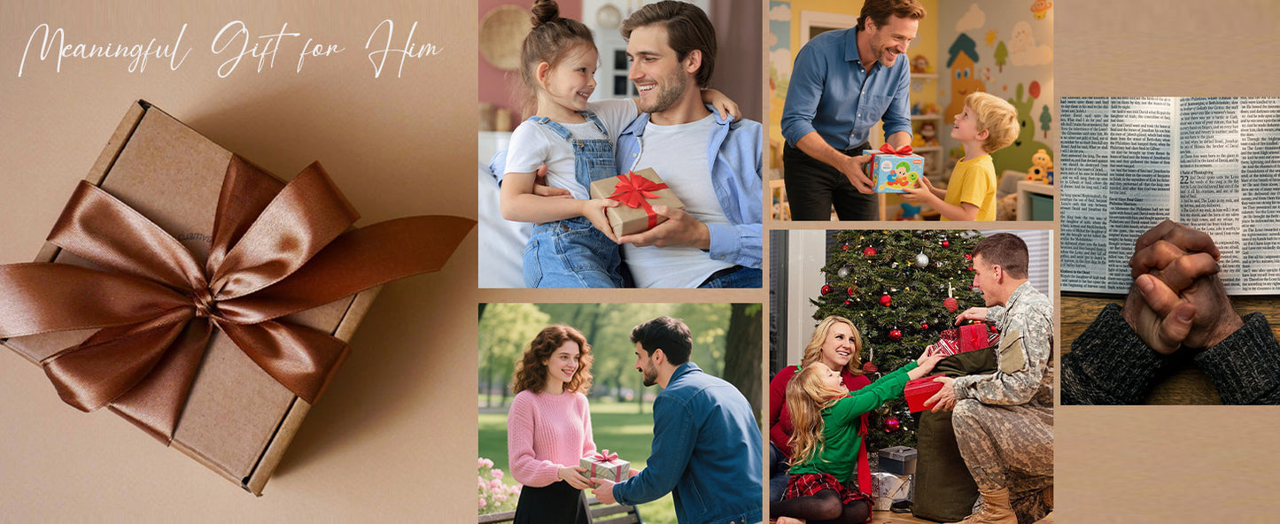 Bozidol Christian Gifts for Men, Black Man of God Cross Dog Tag Necklace, 1 Timothy 6:11 Bible Verse Pendant with Chain Necklace, Religious Baptism Confirmation Father Pastor Appreciation Gifts