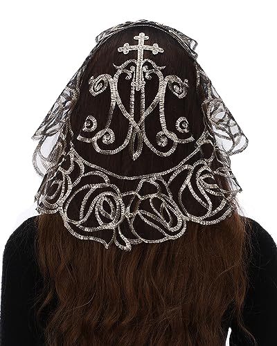 Bozidol Church Round Lace Veil Church Round Grapevine Pattern Lace Prayer Veil