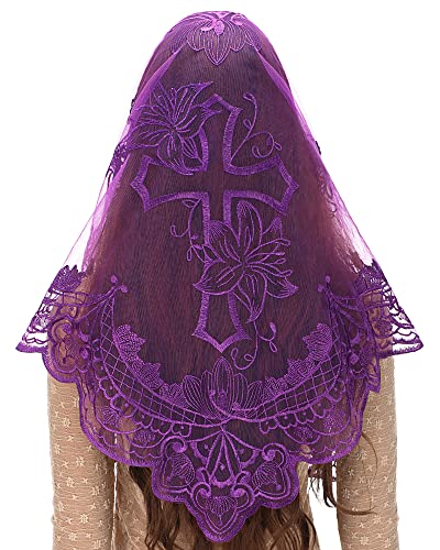 Bozidol Catholic Lace Mantilla Veil Marian Apparitions Embroidery Spanish Church Mass Scarf Chapel Prayer Christian Veil