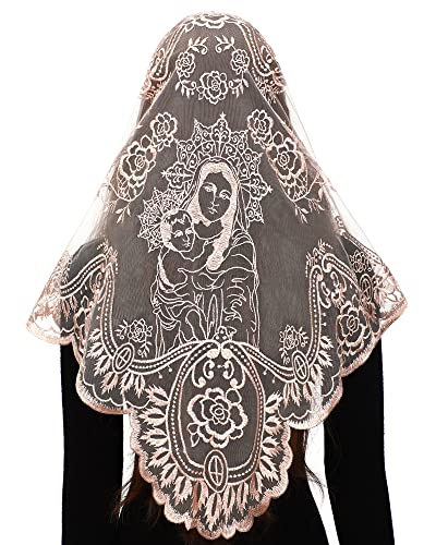 Bozidol Catholic Lace Mantilla Veil Marian Apparitions Embroidery Spanish Church Mass Scarf Chapel Prayer Christian Veil