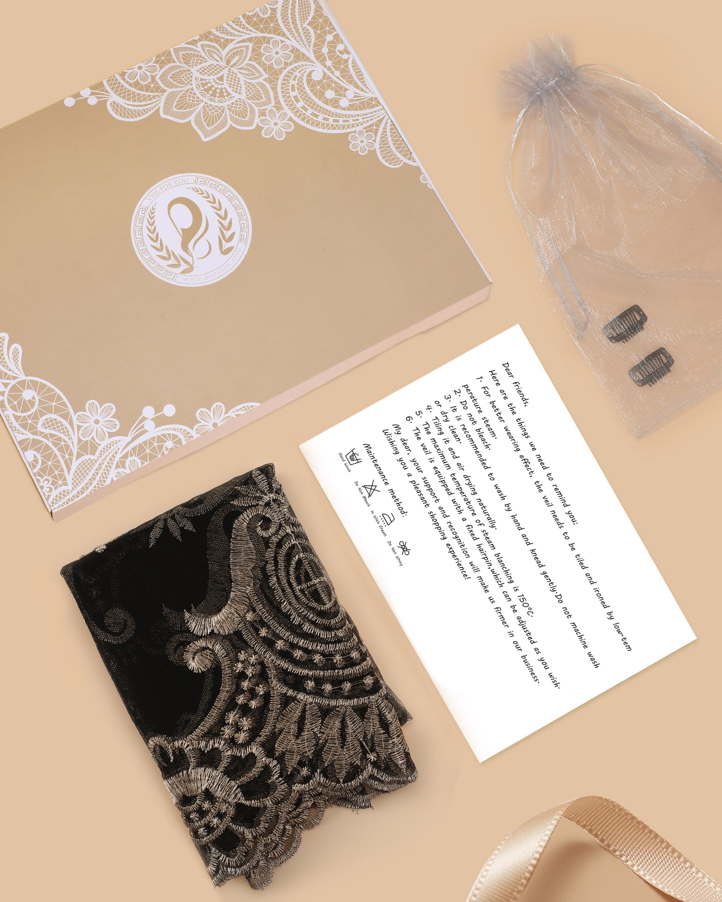 Bozidol Triangle Camellia Corolla Women's Veil-Catholic Church Wedding Camellia Corolla Design Triangle Women's Veil