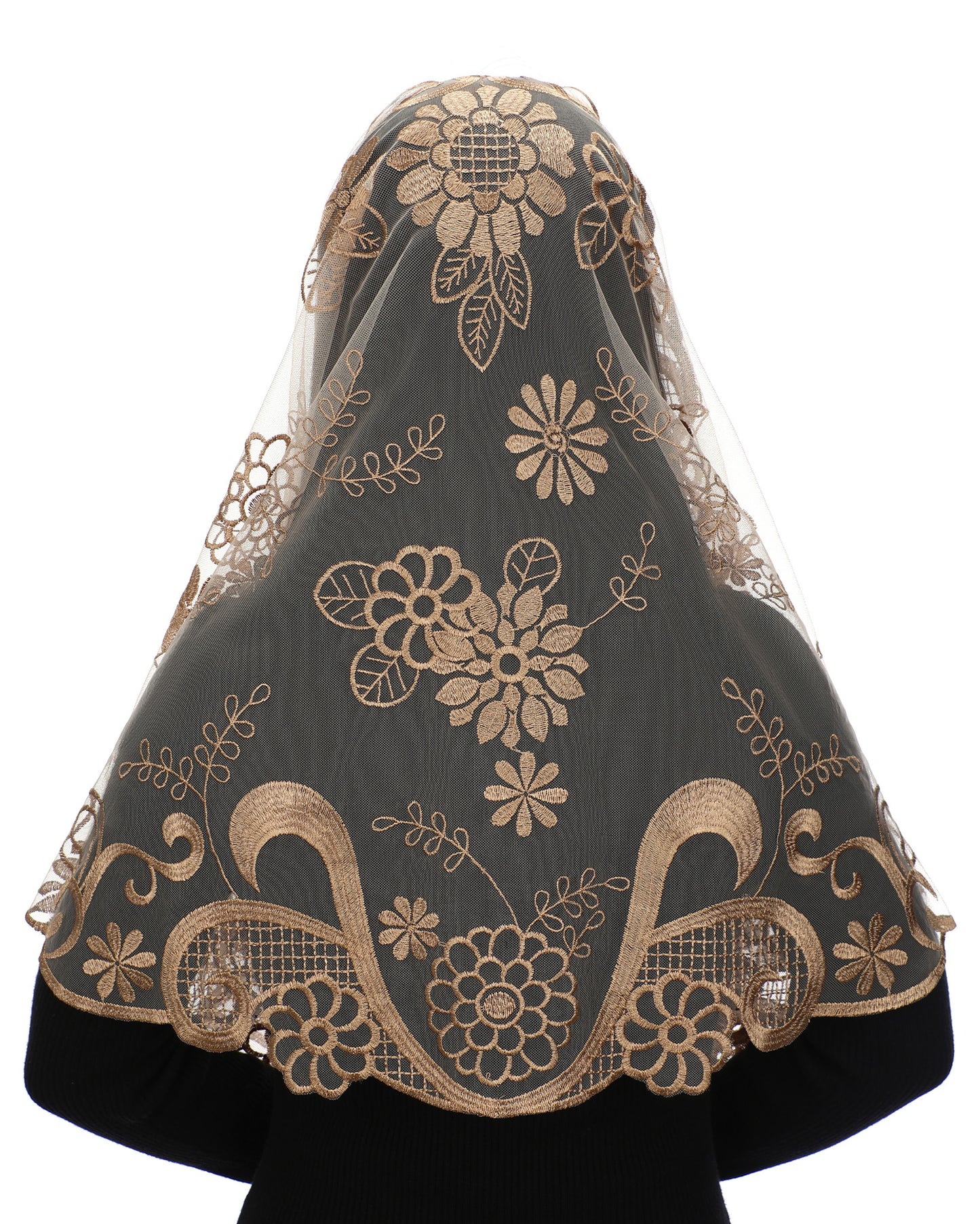 Bozidol Catholic Veil Church Mantilla Velos para ir a la Iglesia Lace Chapel Mass Veil Religious Gift for Women (White)