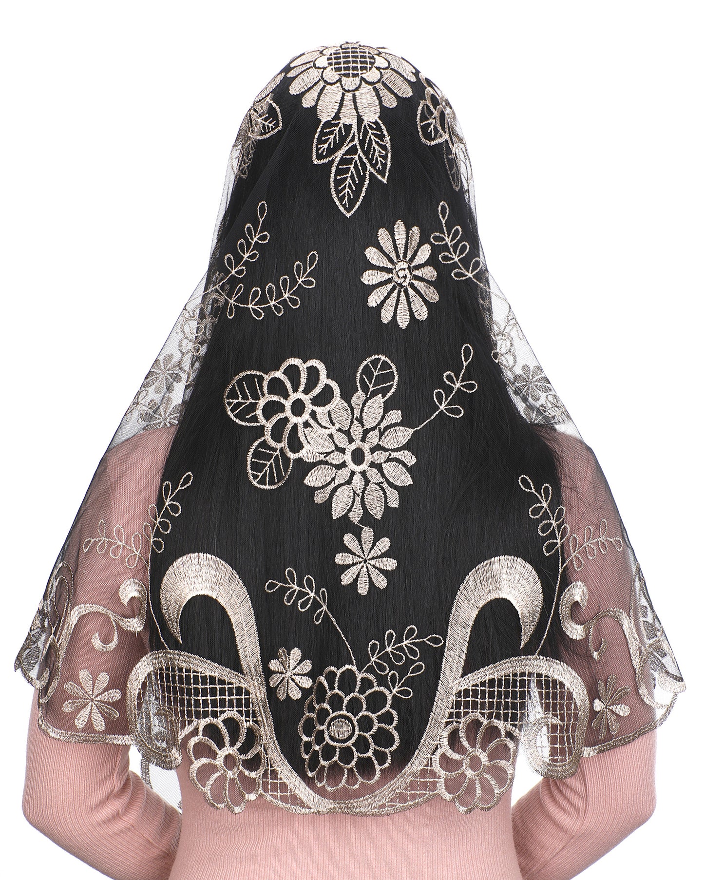 Bozidol Catholic Veil Church Mantilla Velos para ir a la Iglesia Lace Chapel Mass Veil Religious Gift for Women (White)