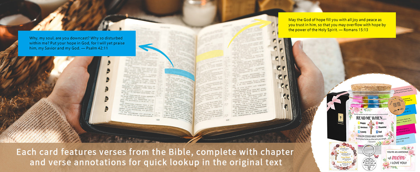 Bozidol Read Me When Bible Verses Jar, Inspirational Prayer Jar with Scriptures for Women, Mothers Day Gifts for Mom, Christian Gifts with Cross Beads Bracelet, Keychain, Ribbon and Greeting Card