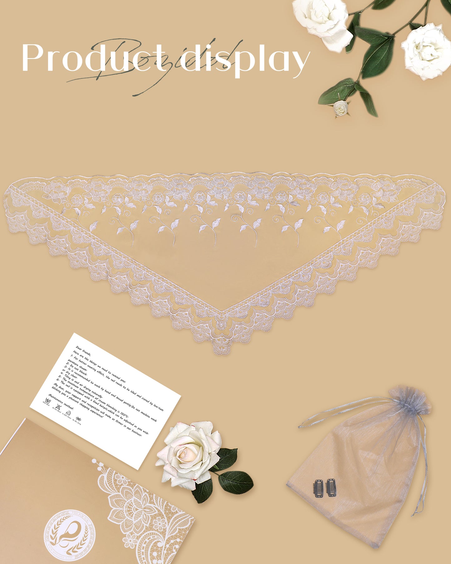 Bozidol Catholic Church Mantilla Veil: Velos para ir a la iglesia Chapel Lace Veil Spanish Mass Scarf for Prayer (Black-Gold)