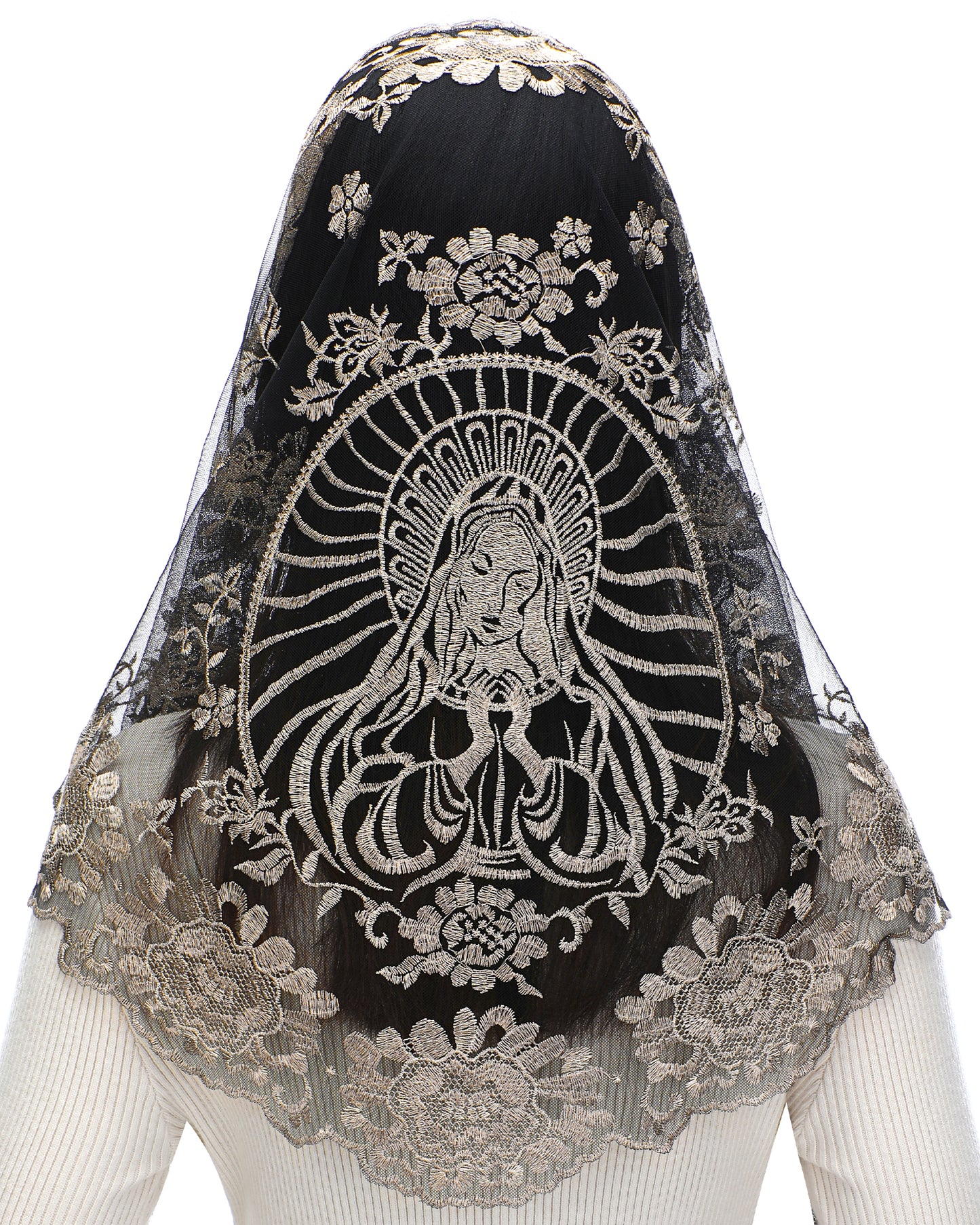 Bozidol Women's Chapel Lace Veils Catholic Church Mantilla Mass Head Covering Religious Christian Gift for Women