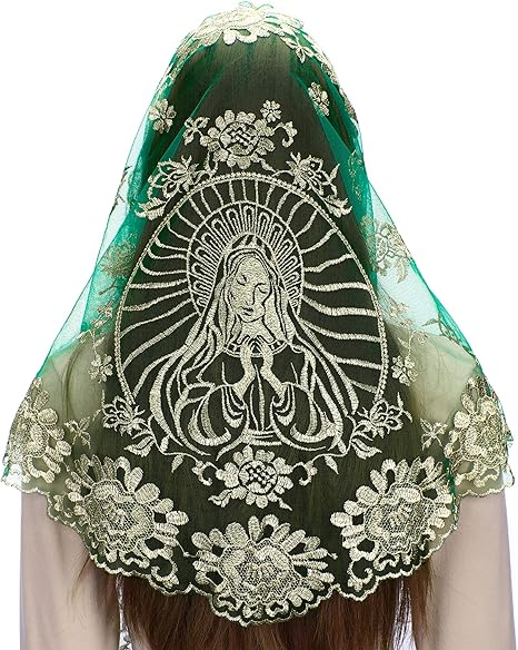 Bozidol Women's Chapel Lace Veils Catholic Church Mantilla Mass Head Covering Religious Christian Gift for Women