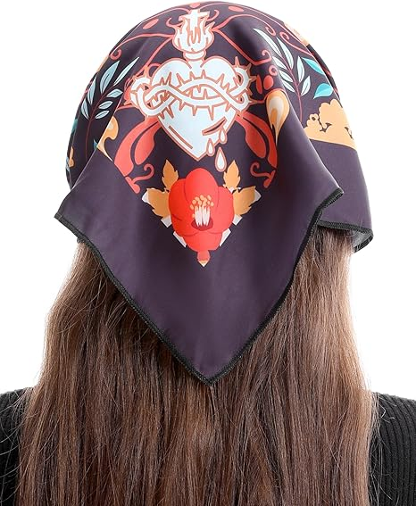 Bozidol Catholic Veil Head Scarf - Bandana Chapel Veils Catholic Camellia Sacred Heart Mantilla Mass Head Veils for Church