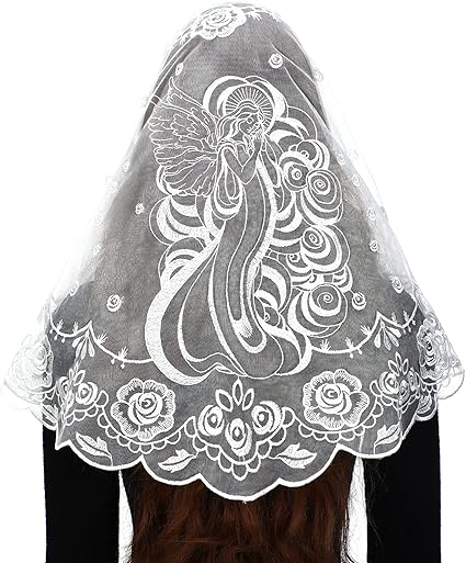 Bozidol Embroidery Church Lace Veils - Virgin Mary Head Covering Spanish Veil for Women