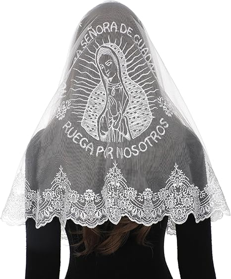 Bozidol Madonna Prayer Lace Veil - Catholic Guadalupe Madonna Prayer Lady Lace Headband Veil