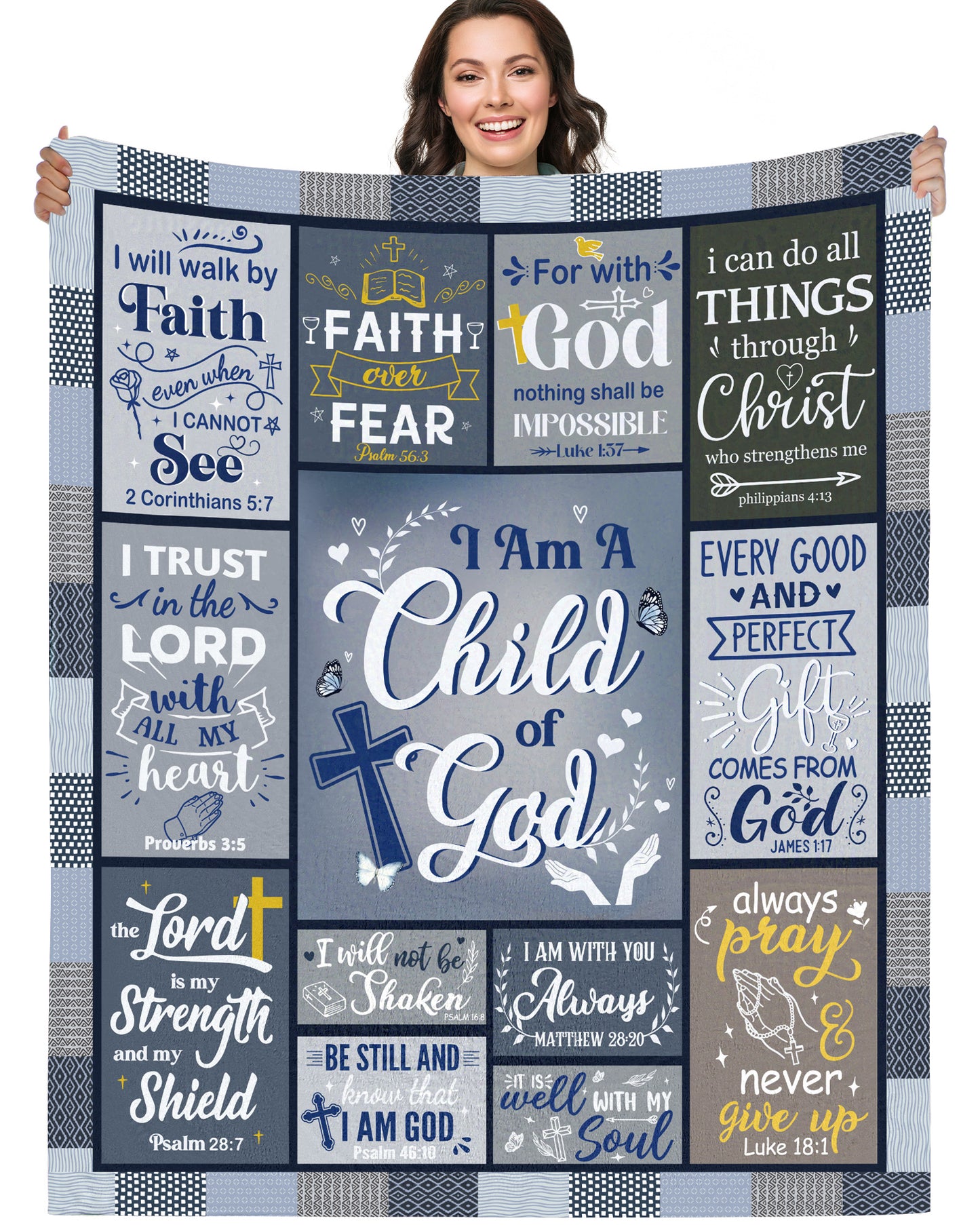 Bozidol Virgin Mary Blanket with Rose, 50"X60" Virgen de Guadalupe Blanket, Inspirational Religious Gifts for Women Men Christian Catholic Faith Prayer Soft Cozy Flannel Throw Blankets for Bed Couch