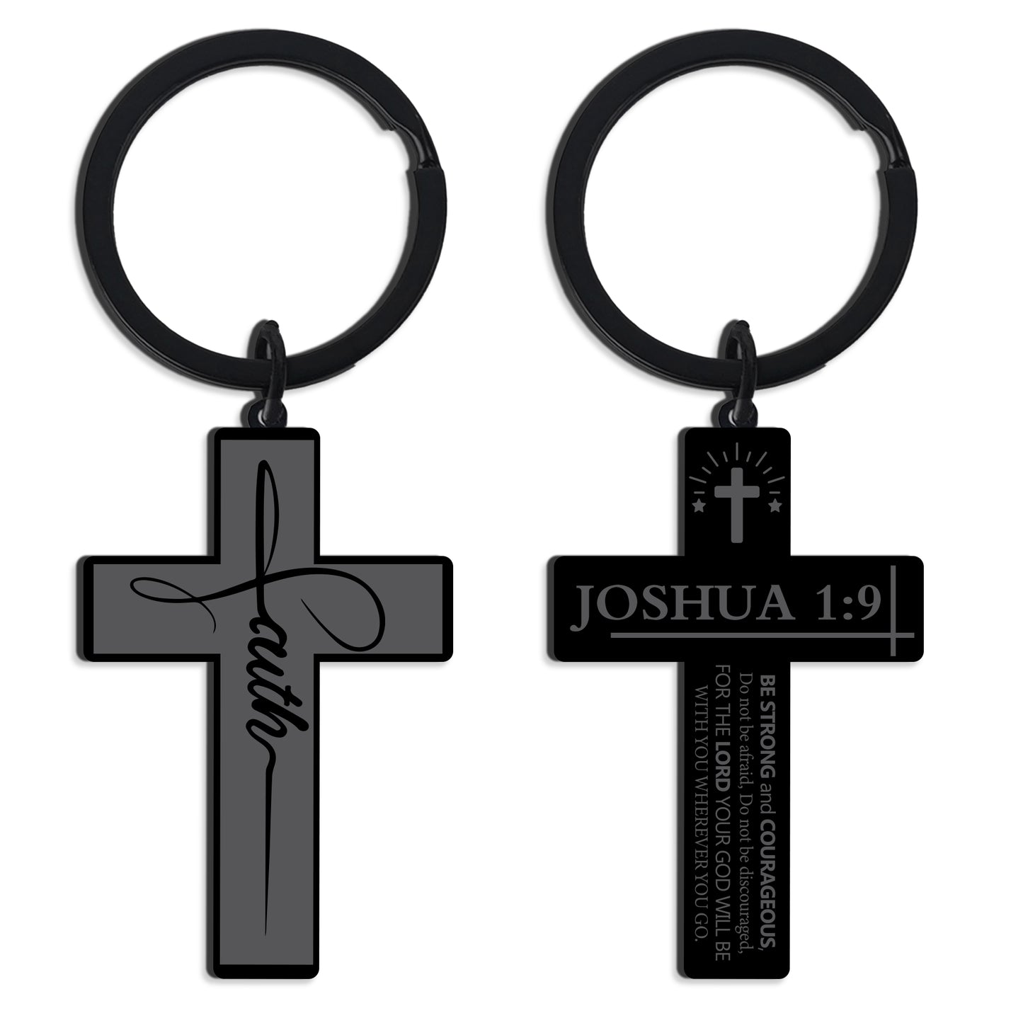 Bozidol Inspirational Bible Verse Cross Keychains, Religious Christian Birthday Baptism Graduation Gifts for Men Boys Teens