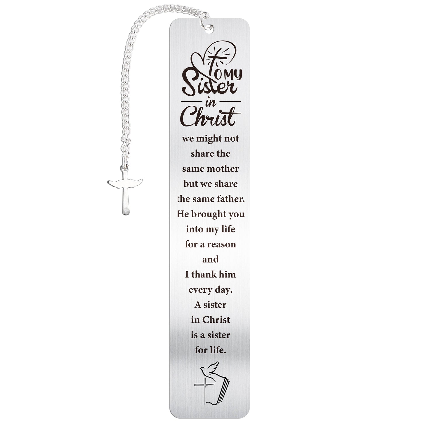 Christian Gifts for Women Girls, to My Sister in Christ Cross Bookmark, Inspirational Metal Bible Verse Book Markers, Religious Baptism Birthday Confirmation Gifts for Teen Girls Book Lovers