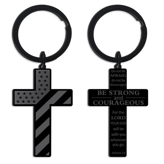 Bozidol Inspirational Bible Verse Cross Keychains, Religious Christian Birthday Baptism Graduation Gifts for Men Boys Teens