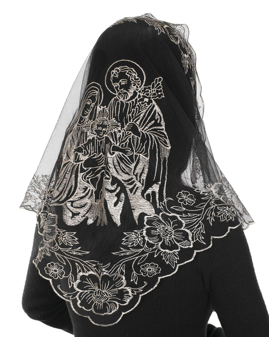 Bozidol Triangle Lace Church Veil - Triangular Flower Lace Vintage Style Bandana Church Veil