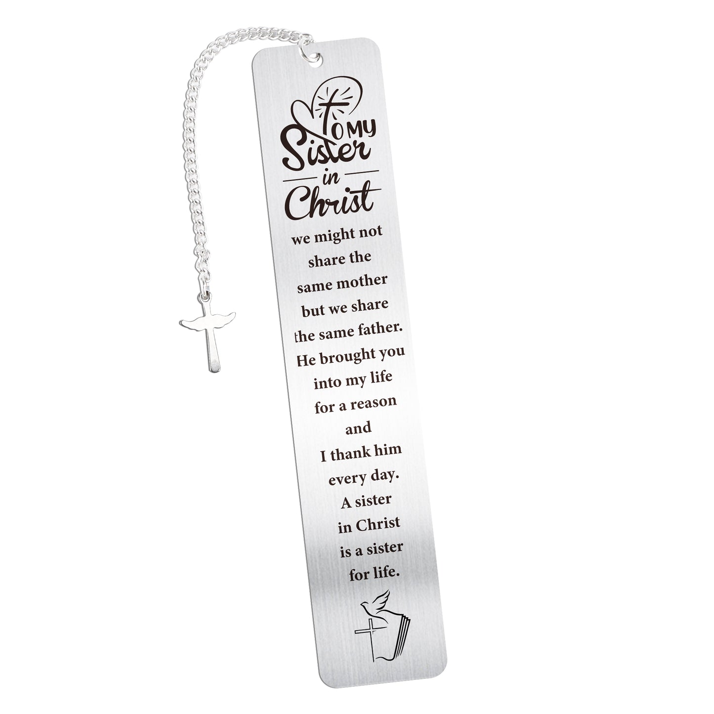 Christian Gifts for Women Girls, to My Sister in Christ Cross Bookmark, Inspirational Metal Bible Verse Book Markers, Religious Baptism Birthday Confirmation Gifts for Teen Girls Book Lovers