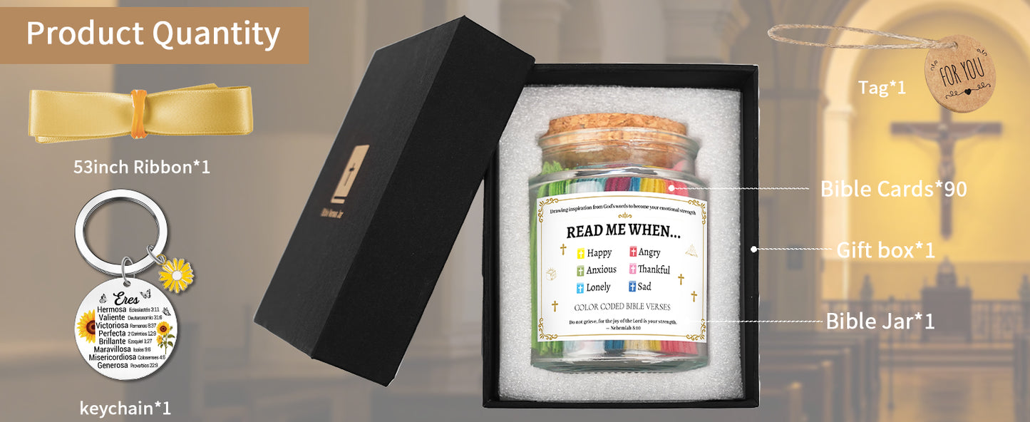 Spanish Bible Verse Jar, Read Me When Bible Verses Jar, Leeme Cuando en Español, Tarro de Versículos Bíblicos en Español, Versos de la Biblia en Frasco en Español, Regalos Cristianos Para Mujer