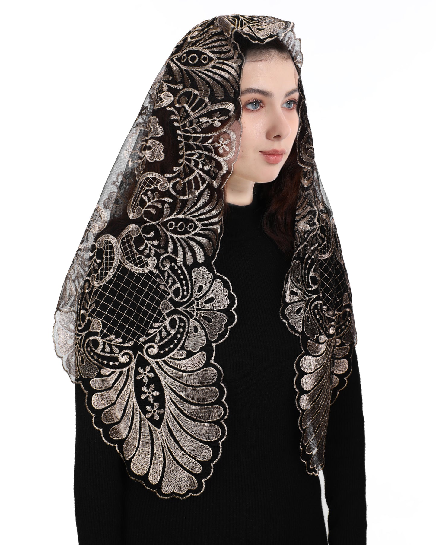 Bozidol Catholic Veil Head Scarf - Bandana Chapel Veils Catholic Rose