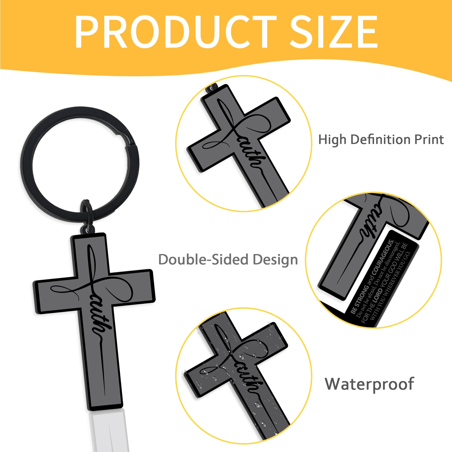 Bozidol Inspirational Bible Verse Cross Keychains, Religious Christian Birthday Baptism Graduation Gifts for Men Boys Teens