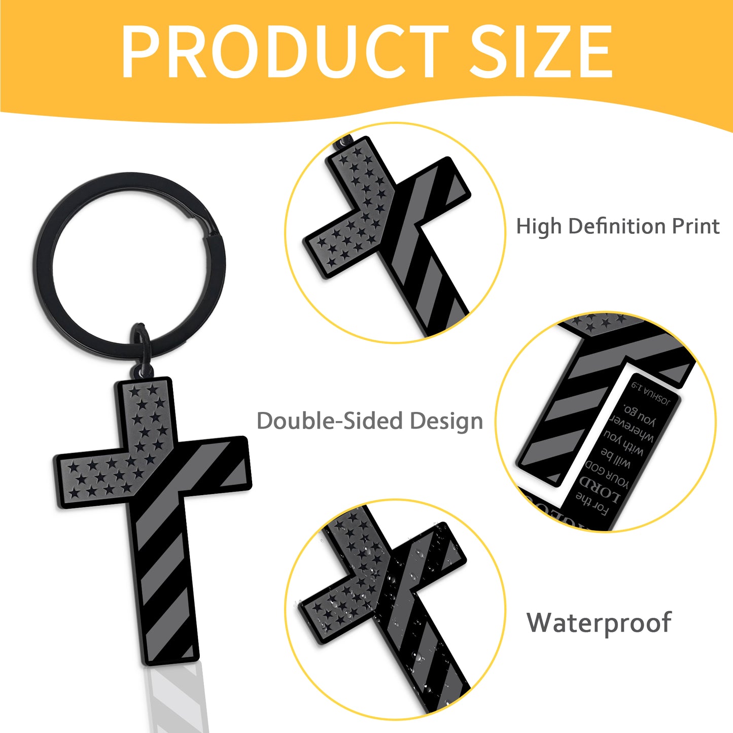 Bozidol Inspirational Bible Verse Cross Keychains, Religious Christian Birthday Baptism Graduation Gifts for Men Boys Teens