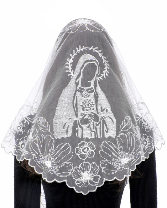 Bozidol Veils for Church Catholic, Triangle Virgin Mary Lace Mantilla Chapel Veil, Latin Mass Prayer Head Coverings for Women