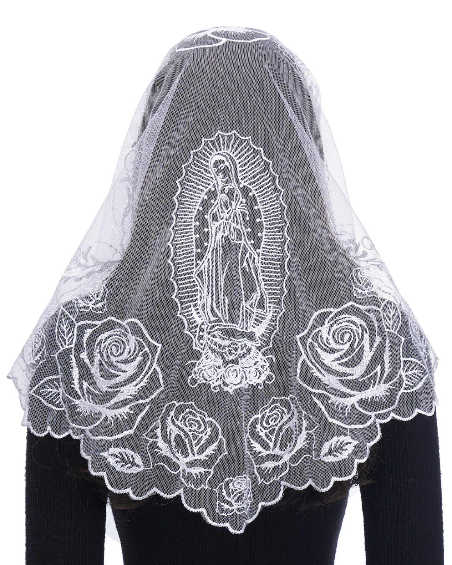 Bozidol Veils for Church Catholic, Triangle Virgin Mary Lace Mantilla Chapel Veil, Latin Mass Prayer Head Coverings for Women