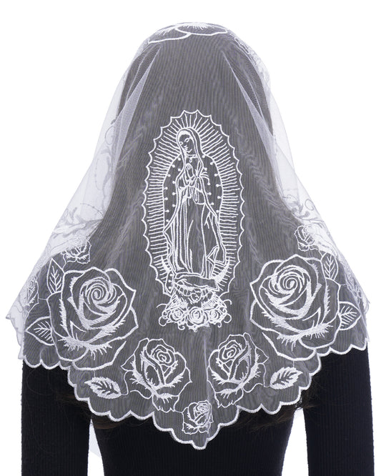 Bozidol Veils for Church Catholic, Triangle Virgin Mary Lace Mantilla Chapel Veil, Latin Mass Prayer Head Coverings for Women