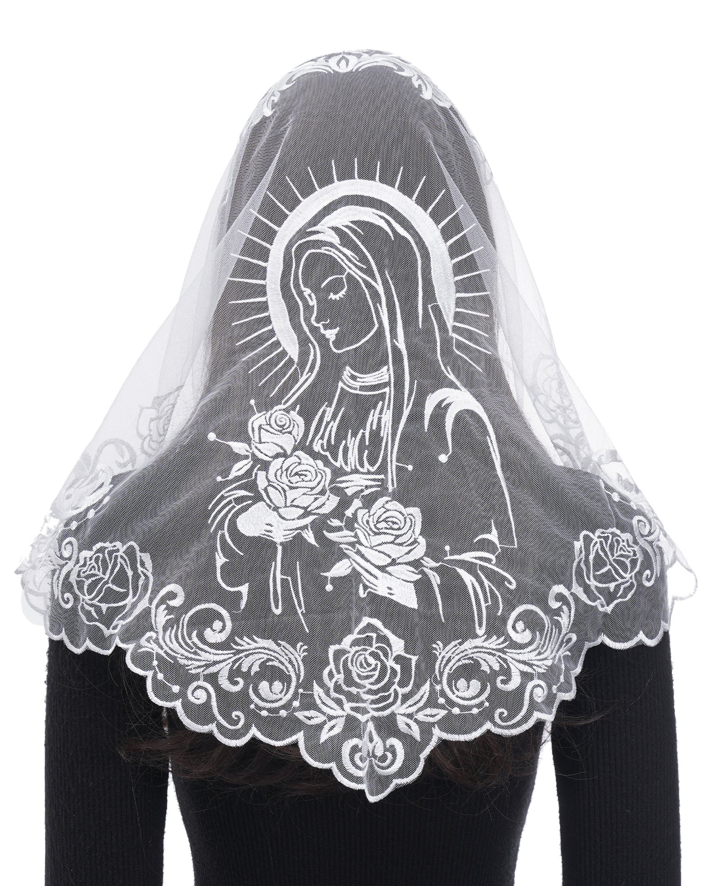 Bozidol Mantilla Veils for Church Catholic, Our Lady of Guadalupe Lace Chapel Veil, Latin Mass Head Coverings for Women Girls