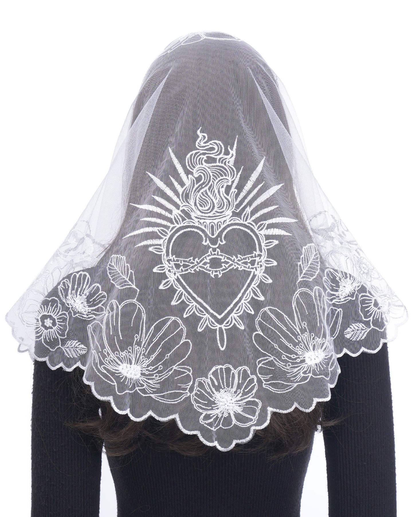 Bozidol Veils for Church Catholic, Triangle Virgin Mary Lace Mantilla Chapel Veil, Latin Mass Prayer Head Coverings for Women
