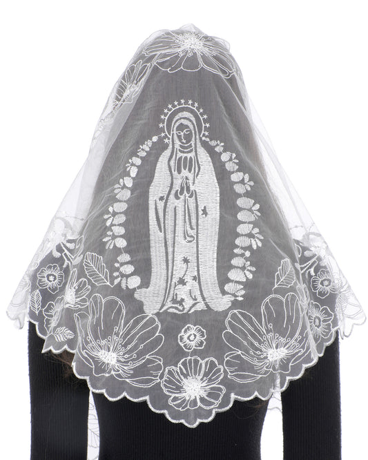 Bozidol Veils for Church Catholic, Triangle Virgin Mary Lace Mantilla Chapel Veil, Latin Mass Prayer Head Coverings for Women