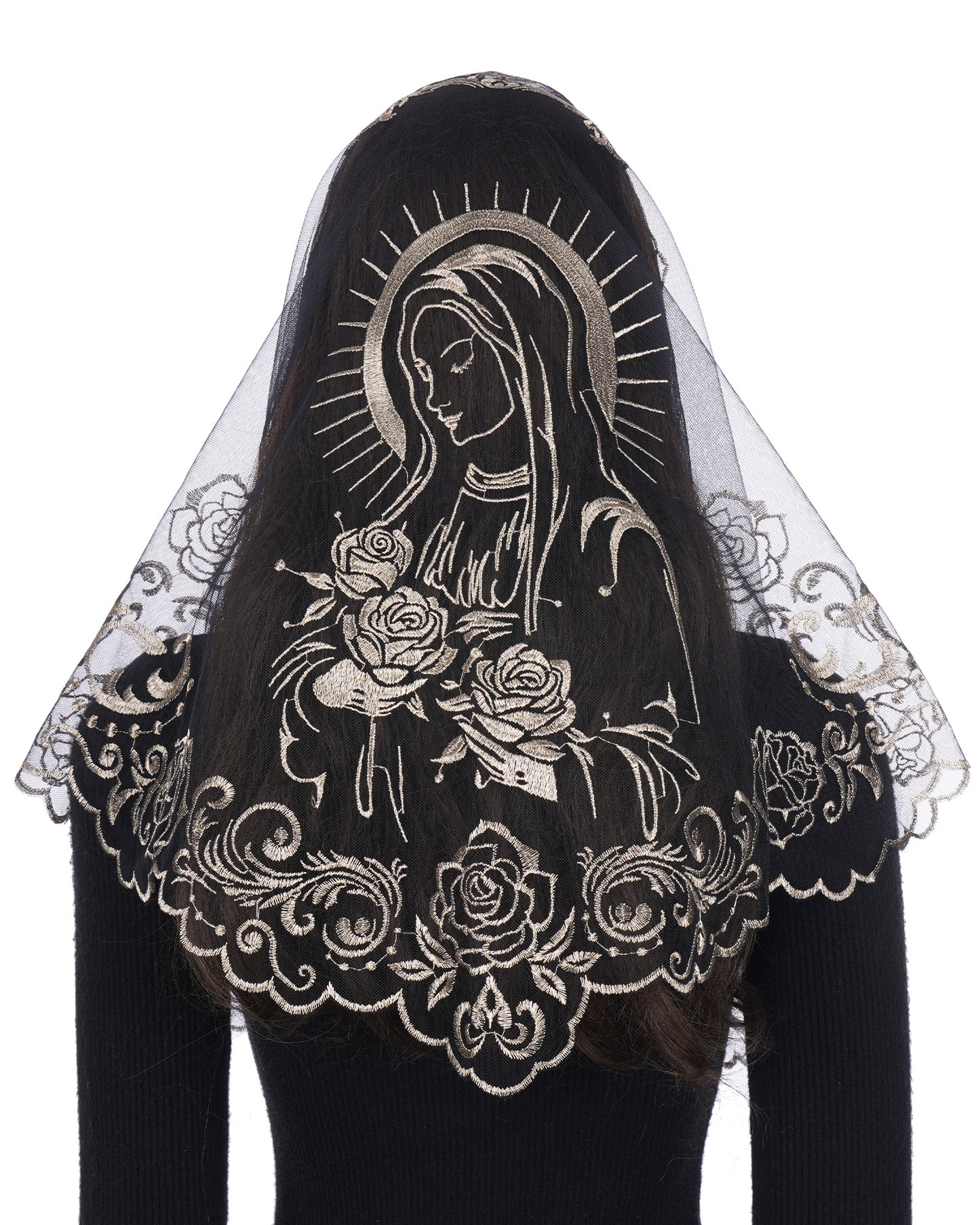 Bozidol Mantilla Veils for Church Catholic, Our Lady of Guadalupe Lace Chapel Veil, Latin Mass Head Coverings for Women Girls