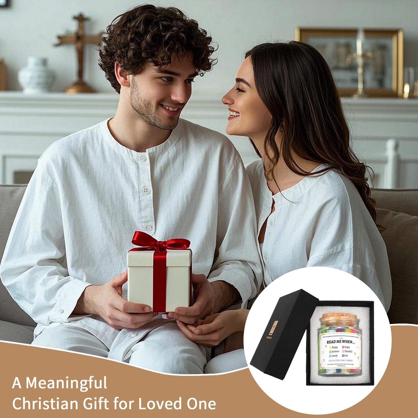 Bozidol Color Coded Bible Verses in a Jar, Read Me When Bible Verse Jar of Emotions and Feelings, Faith Hope Prayer Jars with Card, Keychain and Scriptures, Religious Christian Gifts for Church Women