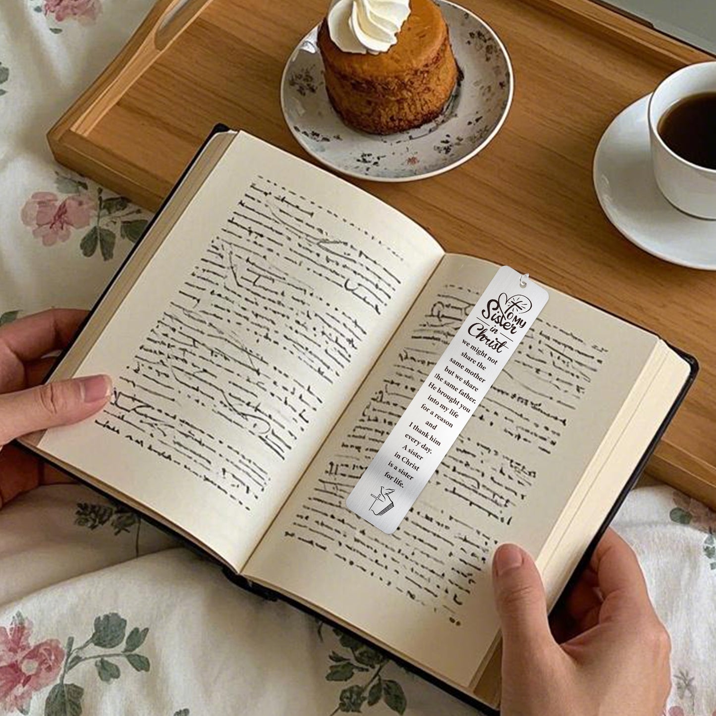 Christian Gifts for Women Girls, to My Sister in Christ Cross Bookmark, Inspirational Metal Bible Verse Book Markers, Religious Baptism Birthday Confirmation Gifts for Teen Girls Book Lovers