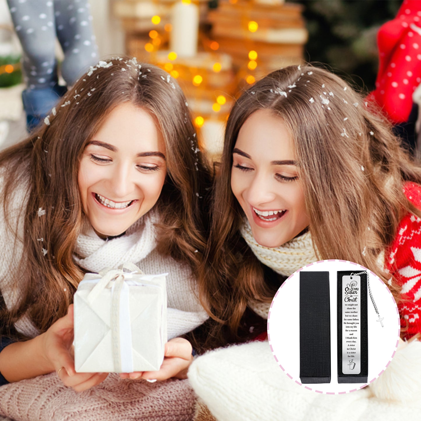 Christian Gifts for Women Girls, to My Sister in Christ Cross Bookmark, Inspirational Metal Bible Verse Book Markers, Religious Baptism Birthday Confirmation Gifts for Teen Girls Book Lovers