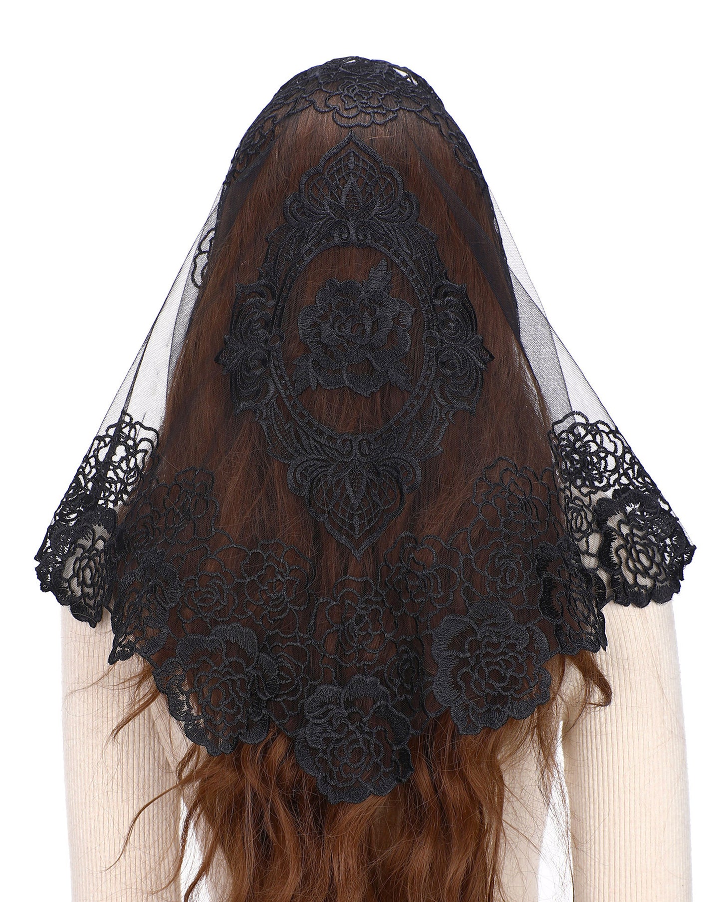 Spanish Style Church Lace Veils- Traditional Vintage Mantilla Veil Latin Mass Head Covering for Women