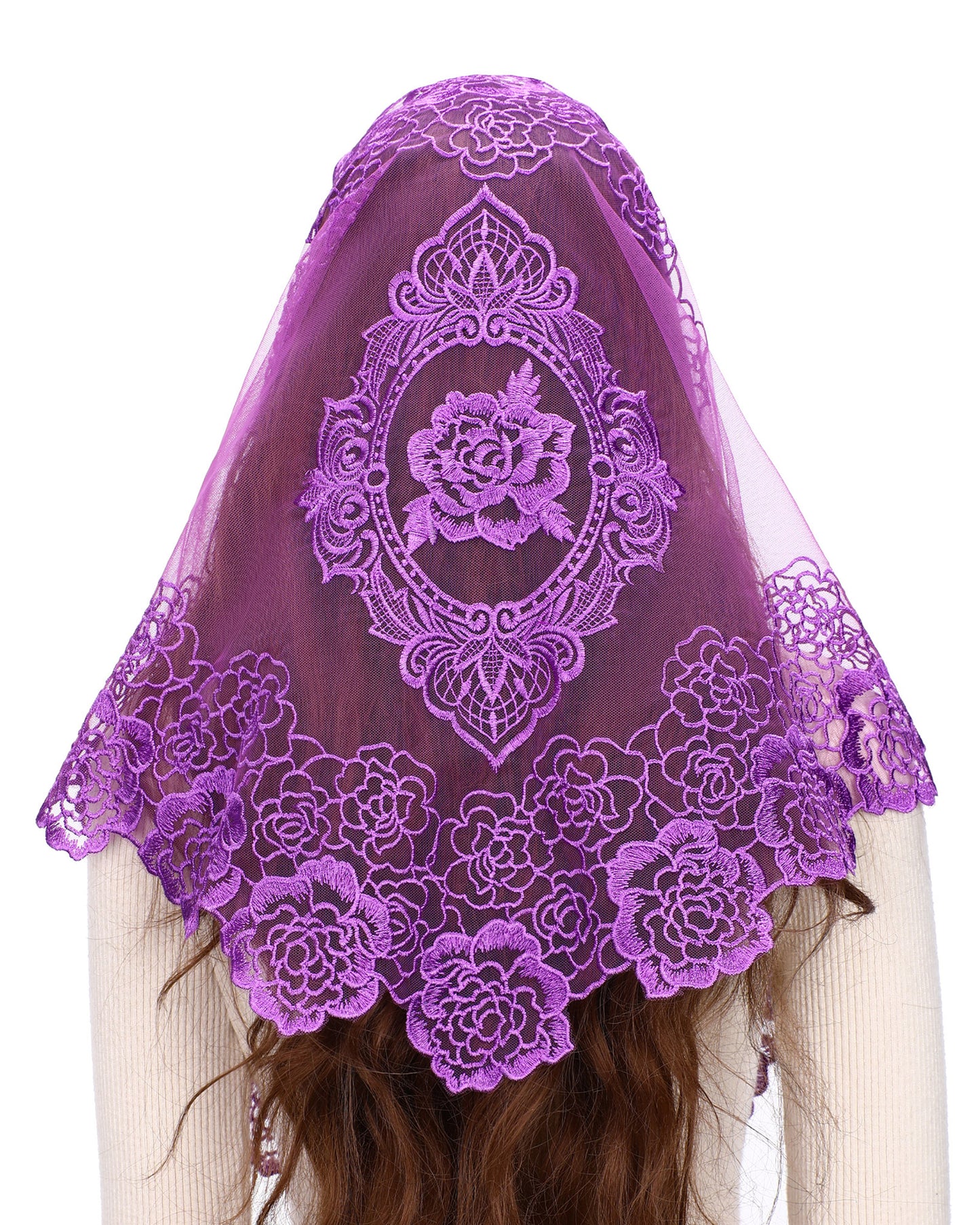 Spanish Style Church Lace Veils- Traditional Vintage Mantilla Veil Latin Mass Head Covering for Women