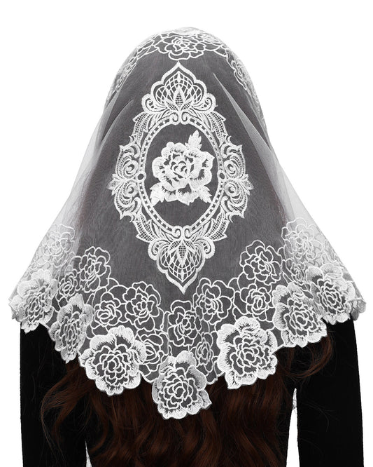 Spanish Style Church Lace Veils- Traditional Vintage Mantilla Veil Latin Mass Head Covering for Women