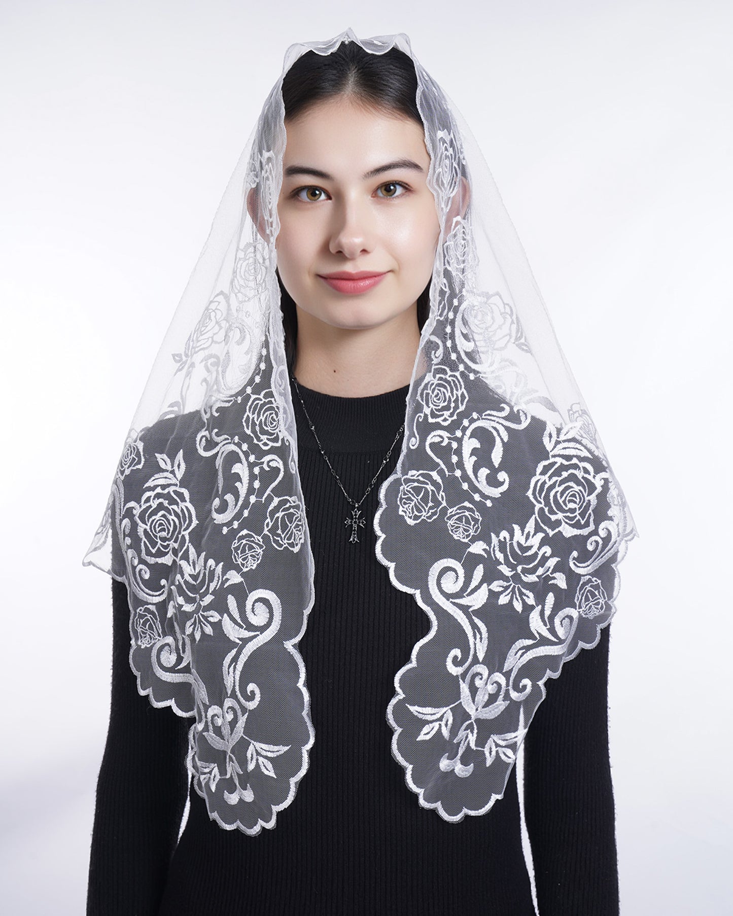 Bozidol Mantilla Veils for Church Catholic, Our Lady of Guadalupe Lace Chapel Veil, Latin Mass Head Coverings for Women Girls