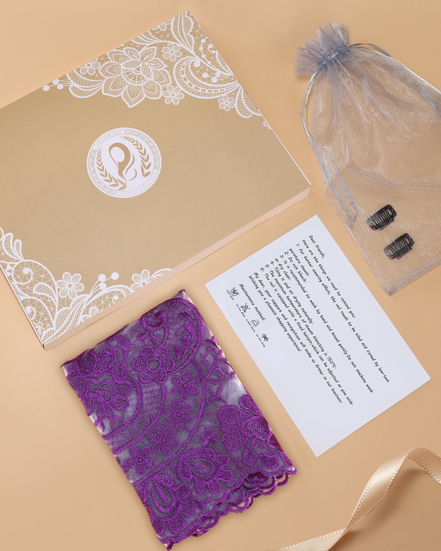 Bozidol Triangle Catholic Church Mantilla Veils for Religious Christian Floral Lace Scarf Shawl Veil with Hairclips