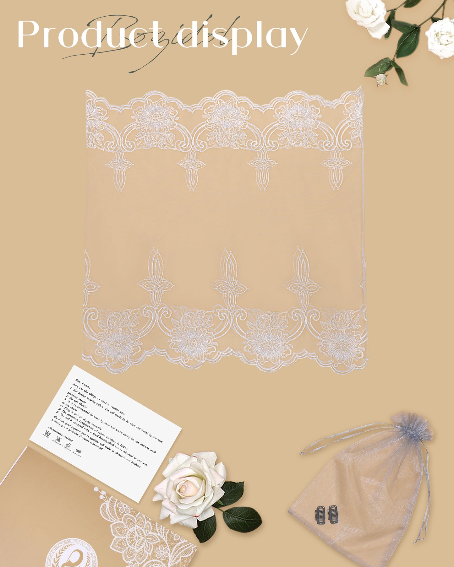 Bozidol Catholic Veil Head Scarf - Bandana Chapel Veils Catholic Rose